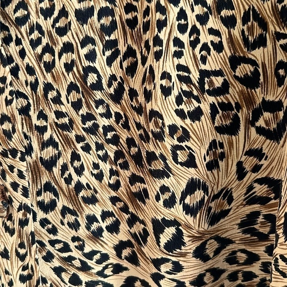 Allison Taylor Vintage Abstract Animal Feather Print Silk Blouse Size M - Picture 2 of 4
